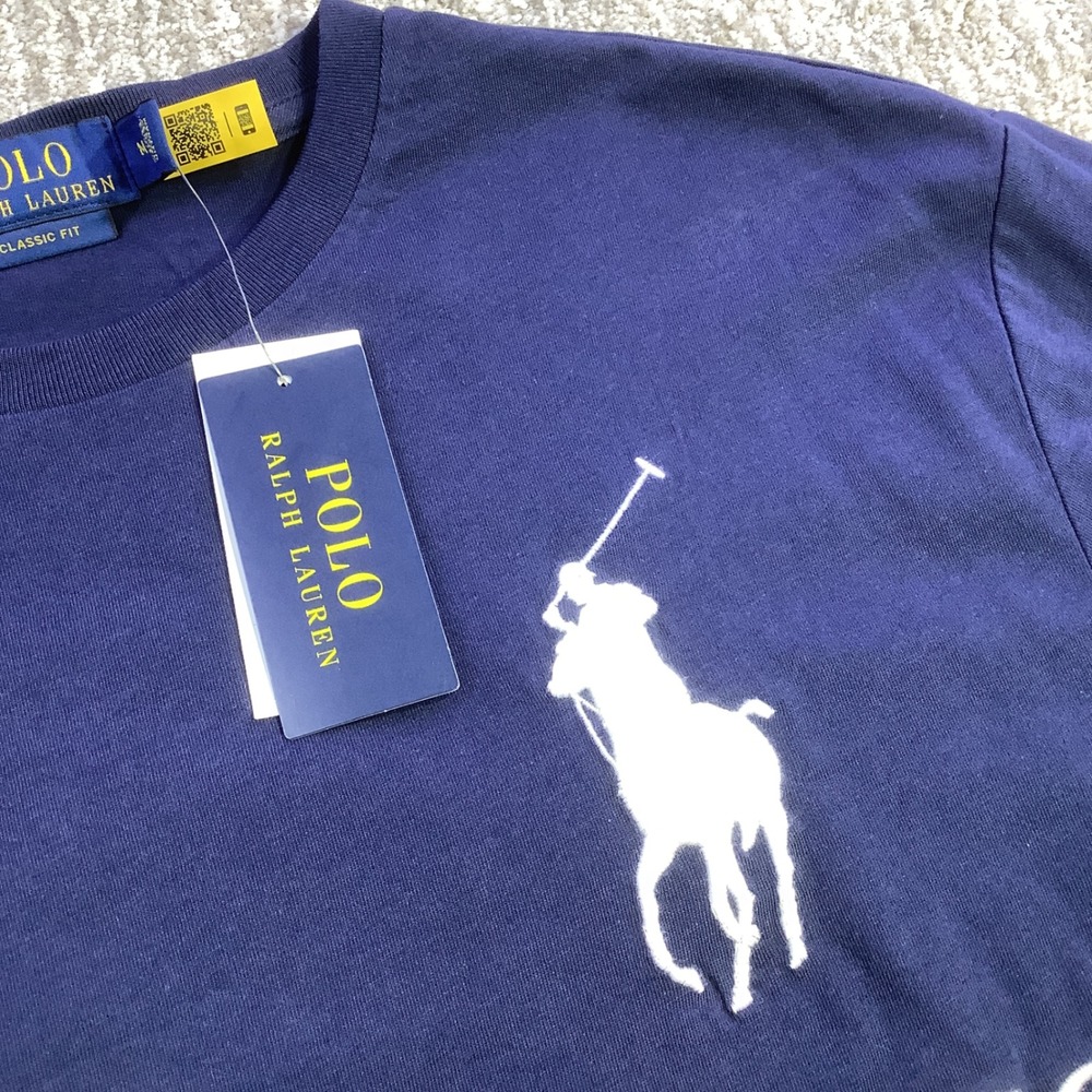 Polo Ralph Lauren Los Angeles Big Pony T-Shirt Navy Blue Classic Fit Size M NWT - Picture 4 of 13